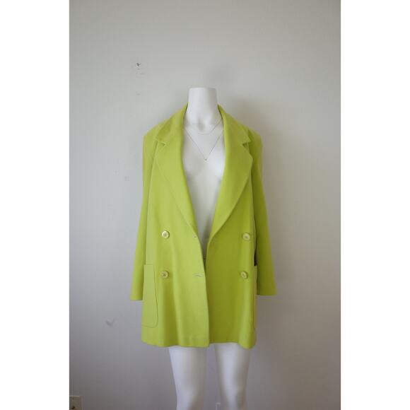 Lime Green Vintage Escada by Margaretha Ley Wool Cashmere Blazer Jacket 38 M - Picture 11 of 14